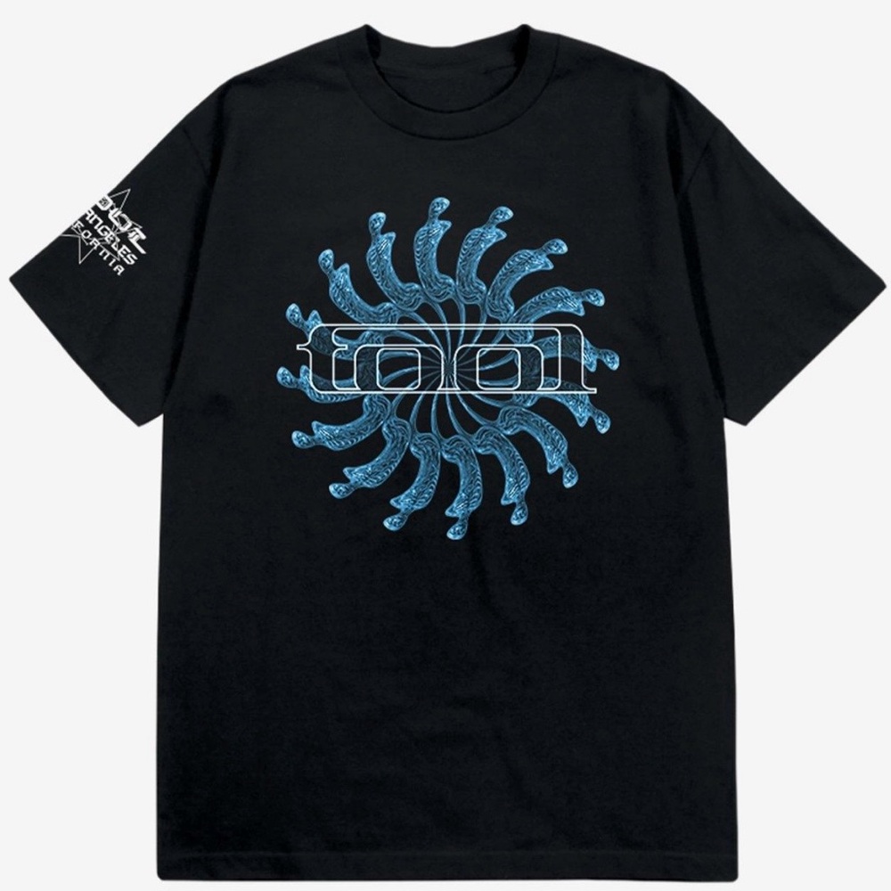 Hot Topic Tool Black and Blue Spirals Graphic Tee